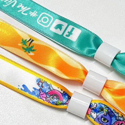 Eventos de promoción Pulseras de tela tejida con OEM aceptable y logotipo personalizado