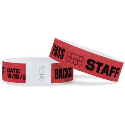 Impresión a todo color Pulseras de papel Tyvek personalizables para controlar fácilmente la multitud