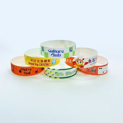 Logotipo personalizado Impreso Tyvek Pulseras de papel Cierre rápido Control de multitudes fácil y seguro