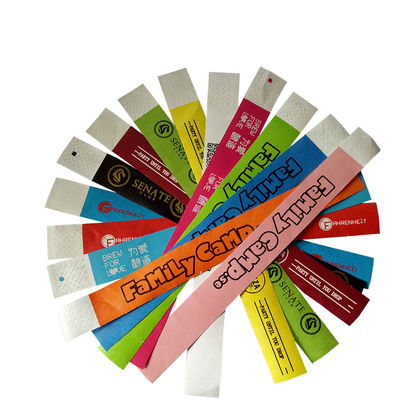 Pulseras de papel Tyvek personalizables a prueba de agua para reuniones de eventos y control fácil de multitudes