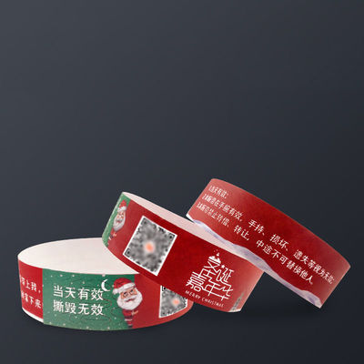Fiesta de Navidad Encuentro Tyvek Pulseras de papel Seguridad con impresión a todo color