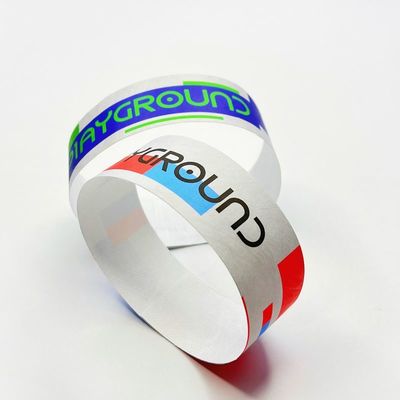 Impresión de logotipos personalizados impermeables Pulseras de papel Tyvek para control de acceso a reuniones de eventos y fiestas