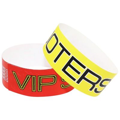 Fabricante chino número de serie Tyvek Material pulsera impermeable Impresión a todo color con su logotipo personalizado