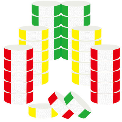 Papel de color plano Eventos pulseras Logotipo Impreso Impermeable a la lágrima Resistente a la entrada Boleto Pulseras