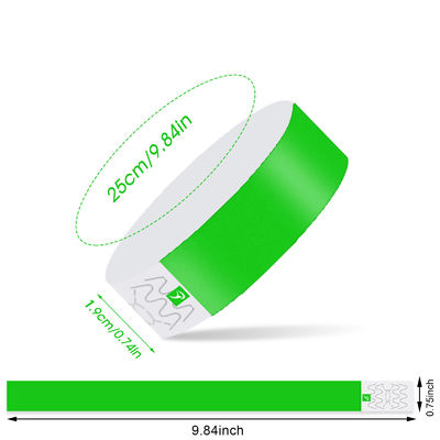 2025 Evento de papel sintético barato Brazaletes VIP Logotipo Impreso Resistente al agua Resistente a las lágrimas Brazalete de pulsera