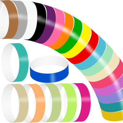 Impresión a todo color ajustable Papel sintético Brazaletes VIP Logotipo Impreso Inodoro Resistente a la lágrima Evento