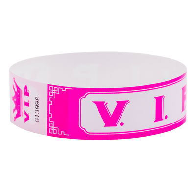 Logotipo Impreso VIP Pulseras de papel, resistentes al agua y lágrimas Entrada de entrada Pulseras de papel desechables