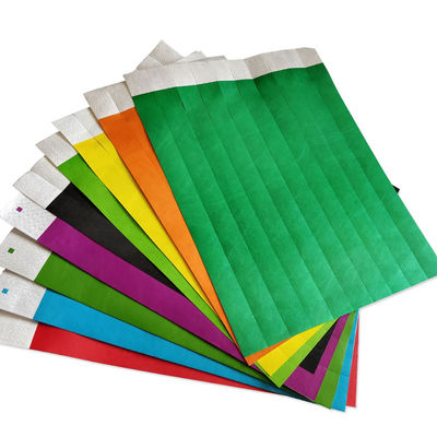 Cerradura rápida Tyvek pulseras de papel Impresión de logotipos personalizados para eventos e identificación