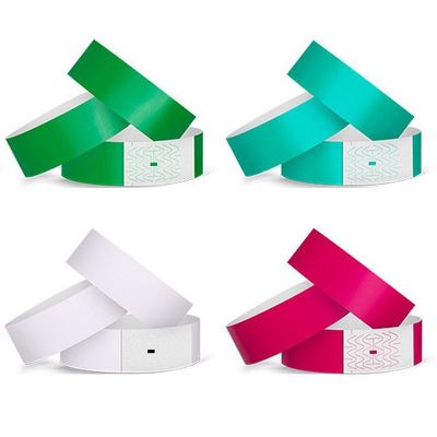 Pulseras de papel personalizadas impermeables para eventos con cierre rápido en varios colores