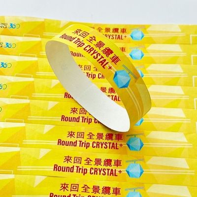 Impresión de logotipos personalizados Tyvek Pulseras de papel impermeables y con cierre rápido para festivales