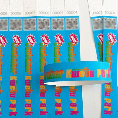 Pulseras de papel impresas personalizadas Numeración secuencial Código de barras para la seguridad