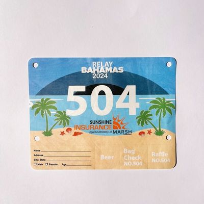 Alta resistencia a la lágrima Imprimible Corredor de carreras Chip de carreras Números de bib para el evento de maratón