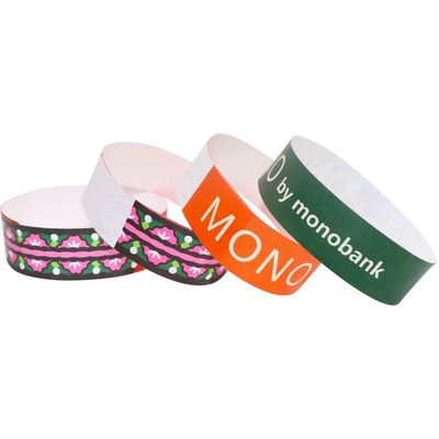 2025 Logotipo personalizado Tyvek Pulsera de papel para eventos a prueba de agua y número de serie diferente