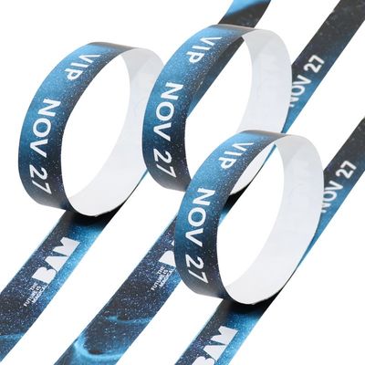 2025 Logotipo personalizado Imprimir pulseras de papel ID y código de la pulsera personalizada Tyvek Pulsera de papel para eventos