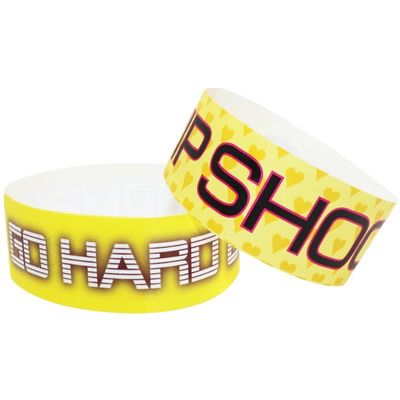 Pulsera Tyvek personalizada para eventos a prueba de agua y código de barras incluido