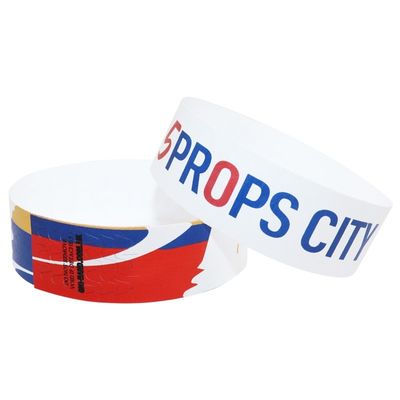 Pulseras de papel Tyvek impermeables con cierre rápido Numeración secuencial Código de barras para soluciones de gestión de eventos