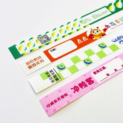 Pulsera de papel de Tyvek personalizada para eventos, fiestas, deportes, bares con diferentes códigos QR para eventos