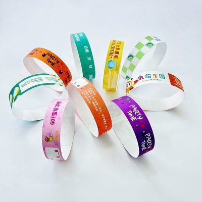Seguridad Numeración secuencial Código de barras Brazaletes de papel Tyvek para eventos duraderos y personalizables