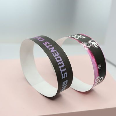 Impresión a todo color Pulseras de papel Dupont ajustables para un rendimiento duradero