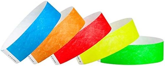 Personaliza tus pulseras de papel Tyvek de color simple Material duradero e impermeable Seguridad para eventos