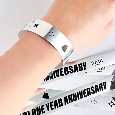 Pulseras de plástico con logotipo personalizado y brillo holográfico