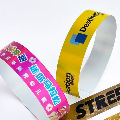 Pulseras Holográficas Personalizadas Desechables con Logotipo Impreso para Promoción de Marca