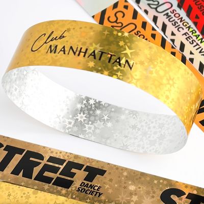 Pulsera holográfica con purpurina de estrella dorada para tu fiesta